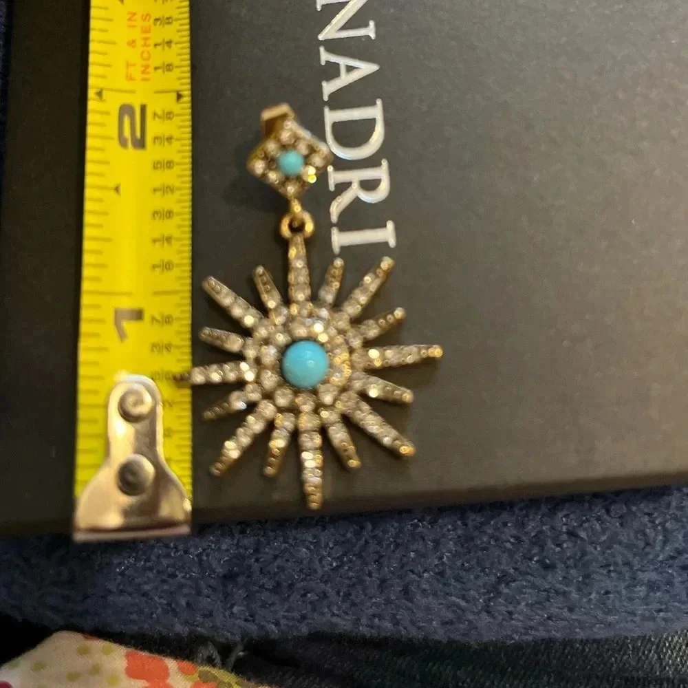 Adornia Blue/Silver Starburst Crystal Earrings‎ - Picture 3 of 12